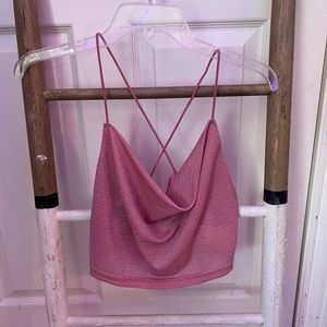 pink sparkly flow top